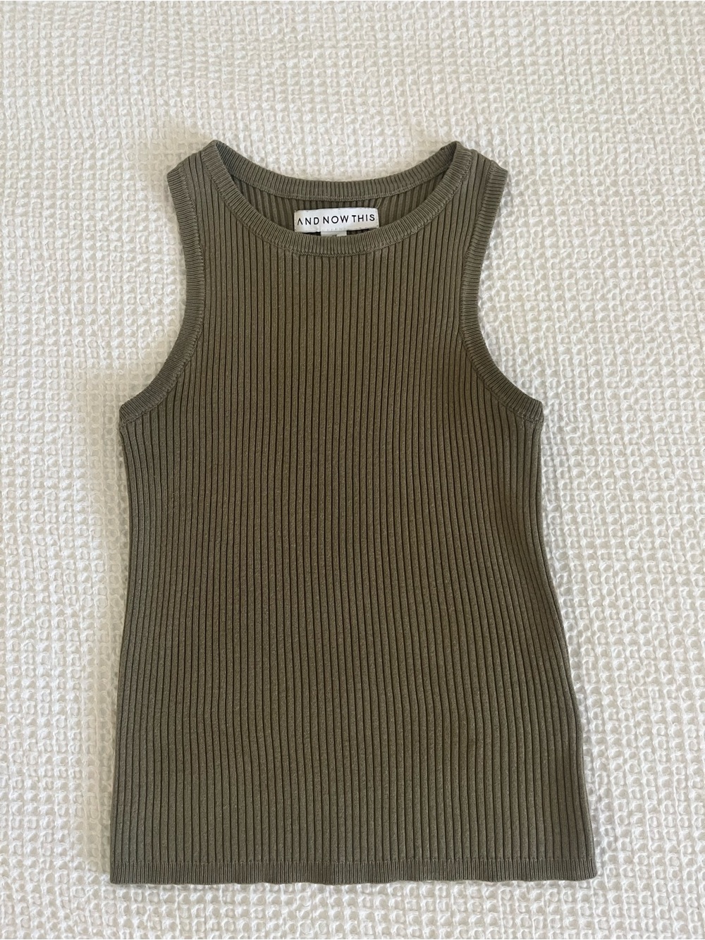 And Now This Olive Ribbed Tank Top